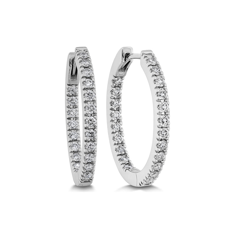Oval Diamond Hoops