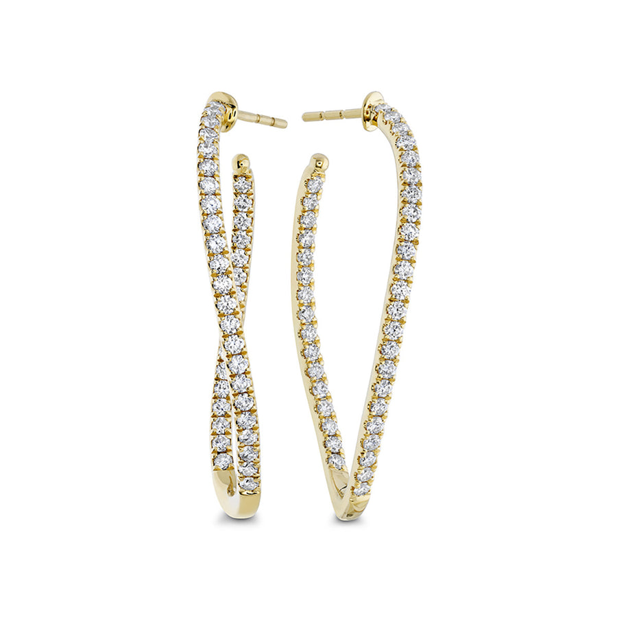 Shared Prong Twist Hoops