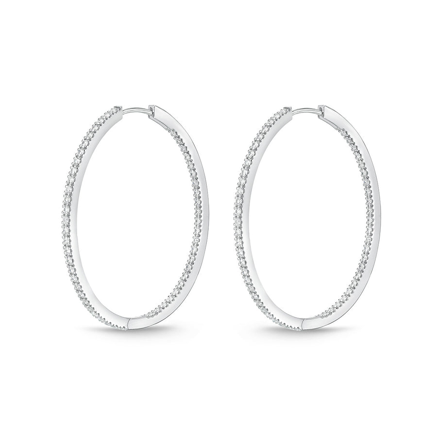 Oval Diamond Hoops