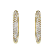 Moonlight Pave Inside-Out Oval Hoop Earrings