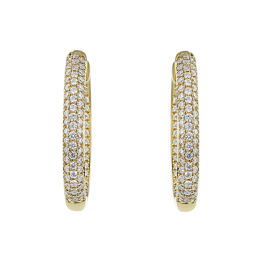 Moonlight Pave Inside-Out Oval Hoop Earrings