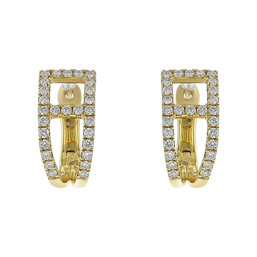 18K Yellow Gold Paris Earrings with Diamonds