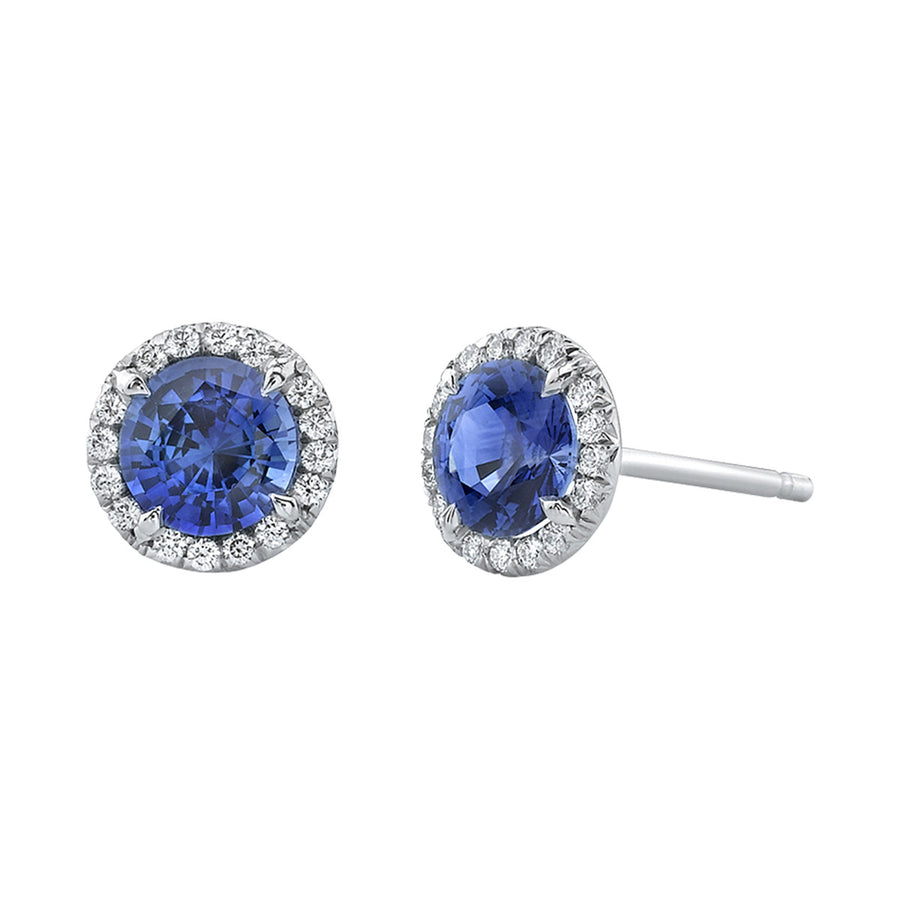 Sapphire and Diamond Stud Earrings