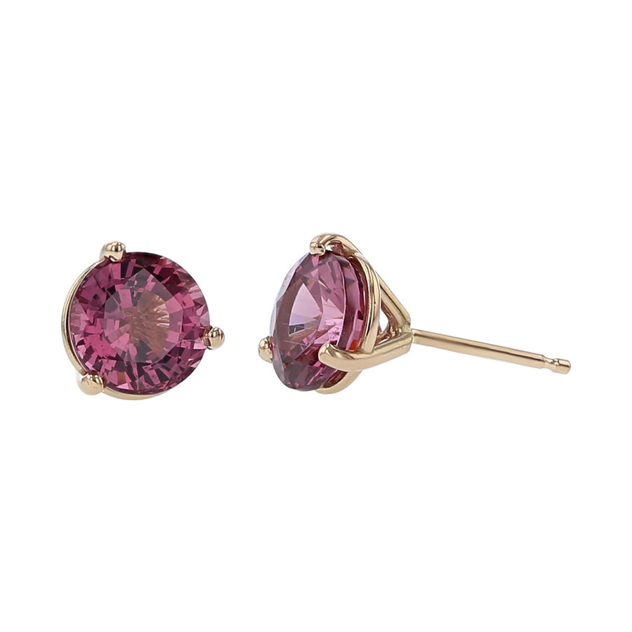 14K Rose Gold Pink Spinel Stud Earrings
