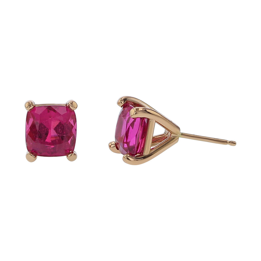 14K Rose Gold Rubellite Tourmaline Stud Earrings