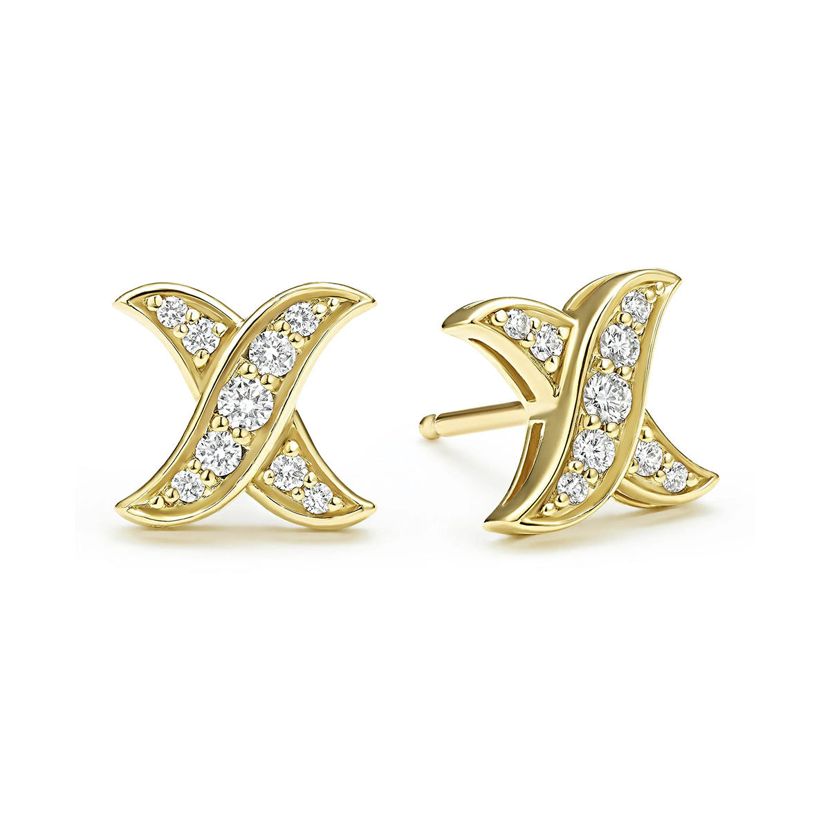 Diamond x stud earrings Clearance