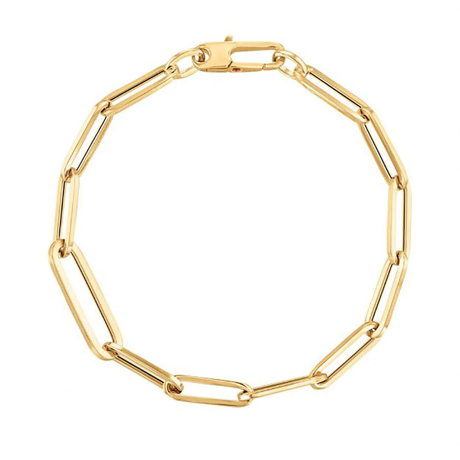 18K Alternating Size Paperclip Link Bracelet