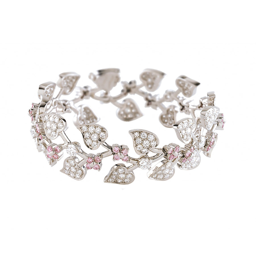 Platinum Diamond Leaf Bracelet