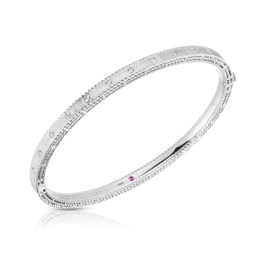 18K Gold Princess Bangle with Diamonds
