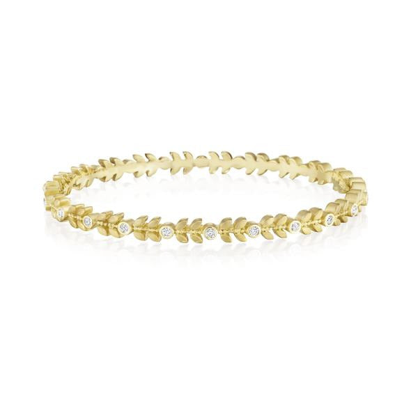 Petite Leaf and Diamond Bangle