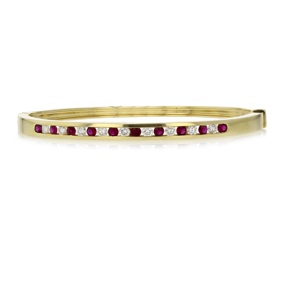 Ruby and Diamond Bangle Bracelet