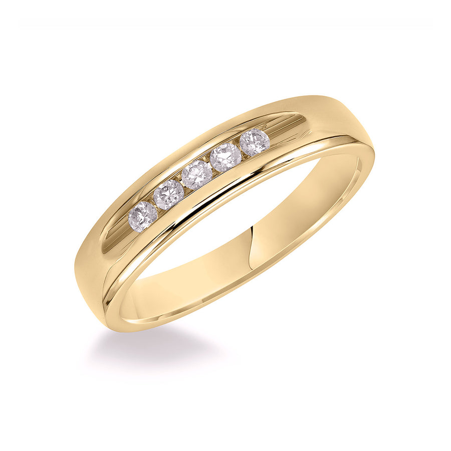 5 Stone Diamond Comfort Fit Wedding Band
