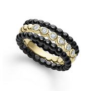 18k Gold Diamond Stacking Ring Set