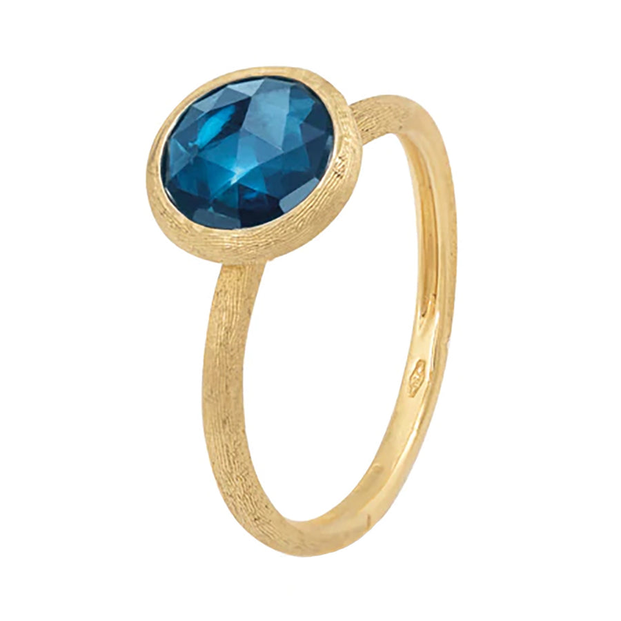 18K Yellow Gold London Blue Topaz Stackable Ring
