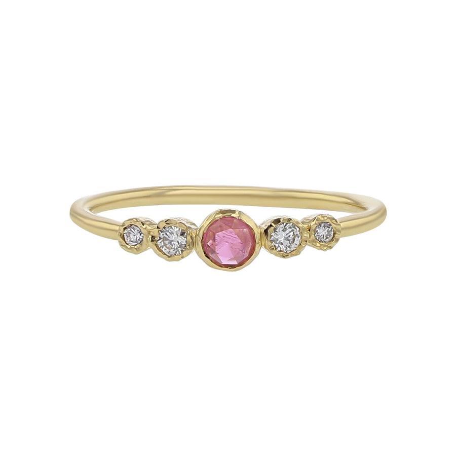 Tiny Sparkling Sea Pink Tourmaline Band