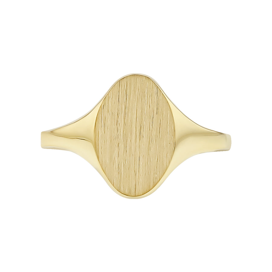 14K Yellow Gold Oval Signet Ring