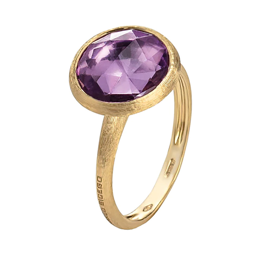 18K Yellow Gold Amethyst Medium Stackable Ring