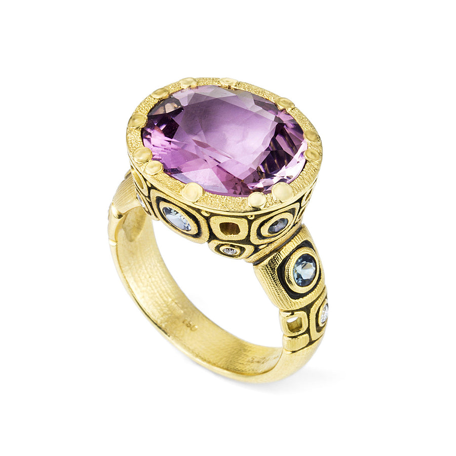 Pink Tourmaline Sapphire Little Windows Ring