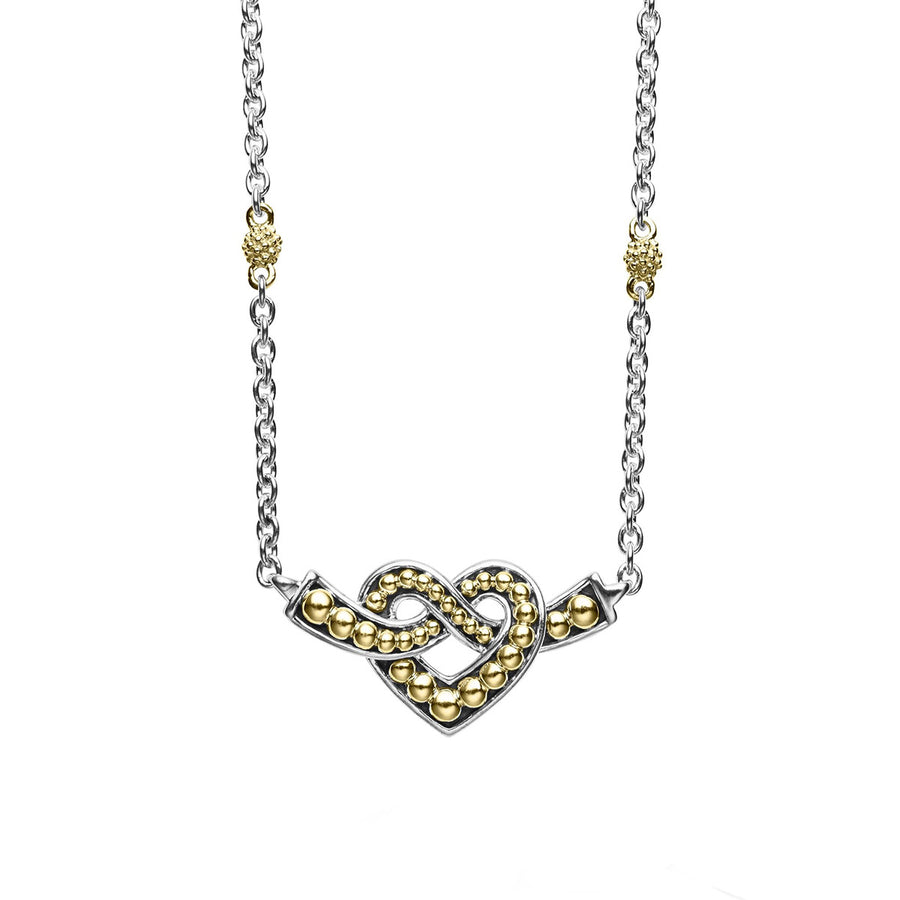 Two Tone Heart Chain Necklace