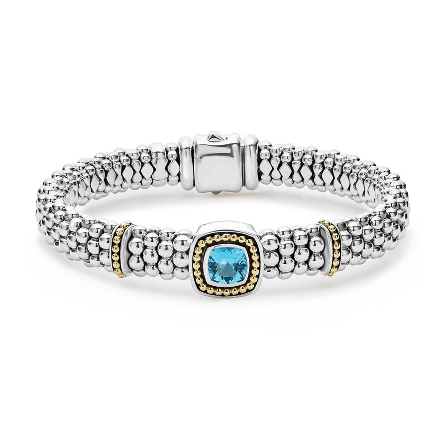 Swiss Blue Topaz Caviar Bracelet