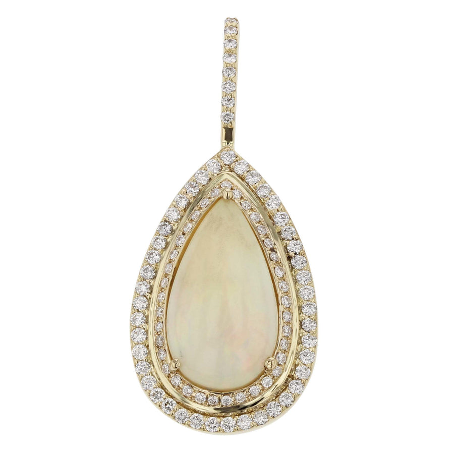 Pear Shape Opal Diamond Halo Pendant