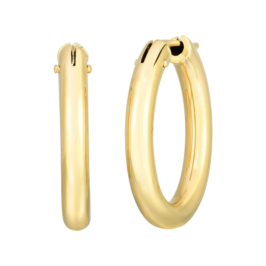18K Gold Small Oval Hoop Earrings