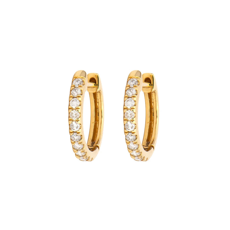 Classic Diamond Huggie Hoop Earrings