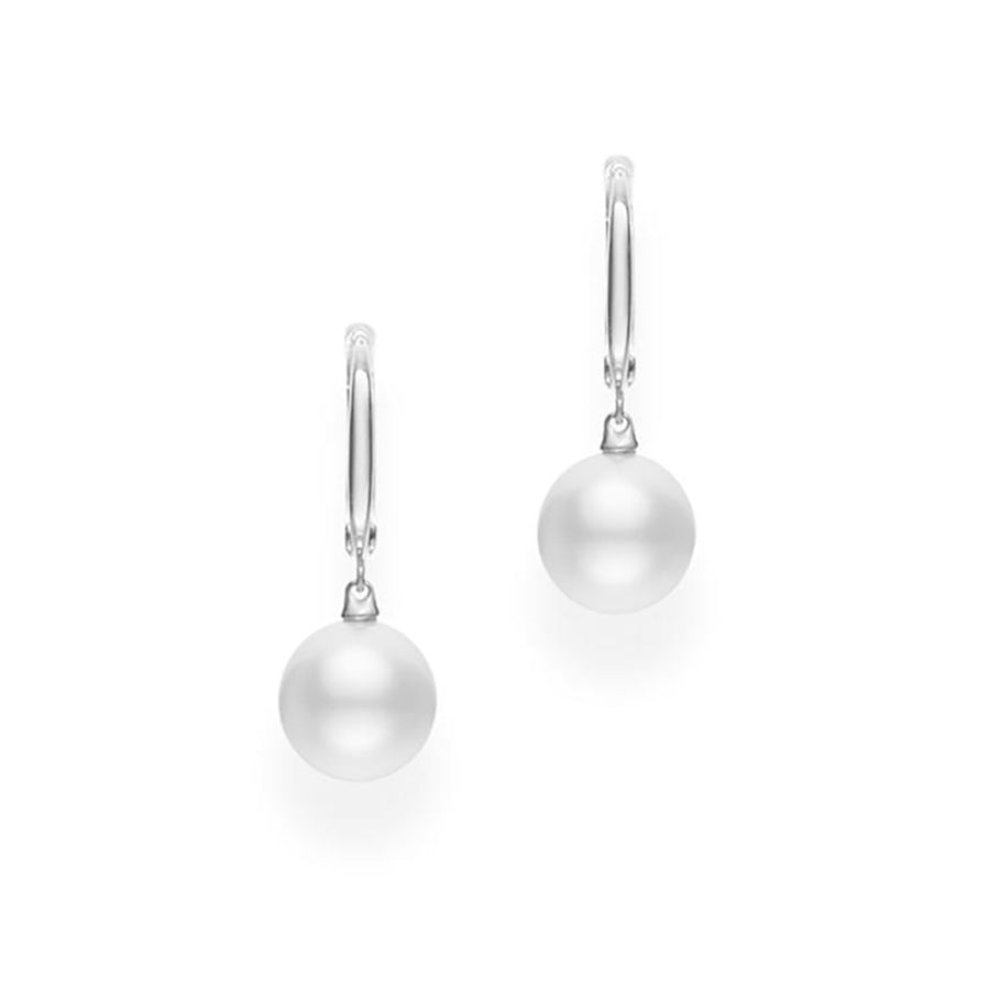 South Sea Pearl Drop Earrings in 18K White Gold