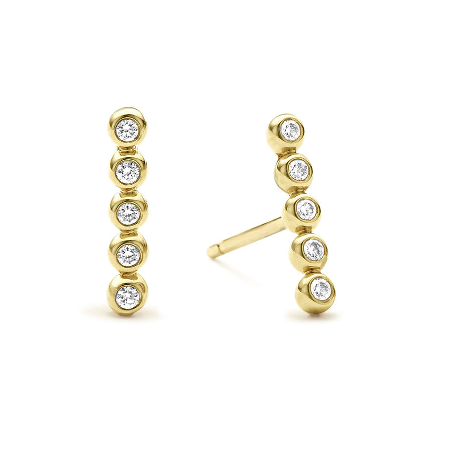 Diamond Bar Stud Earrings