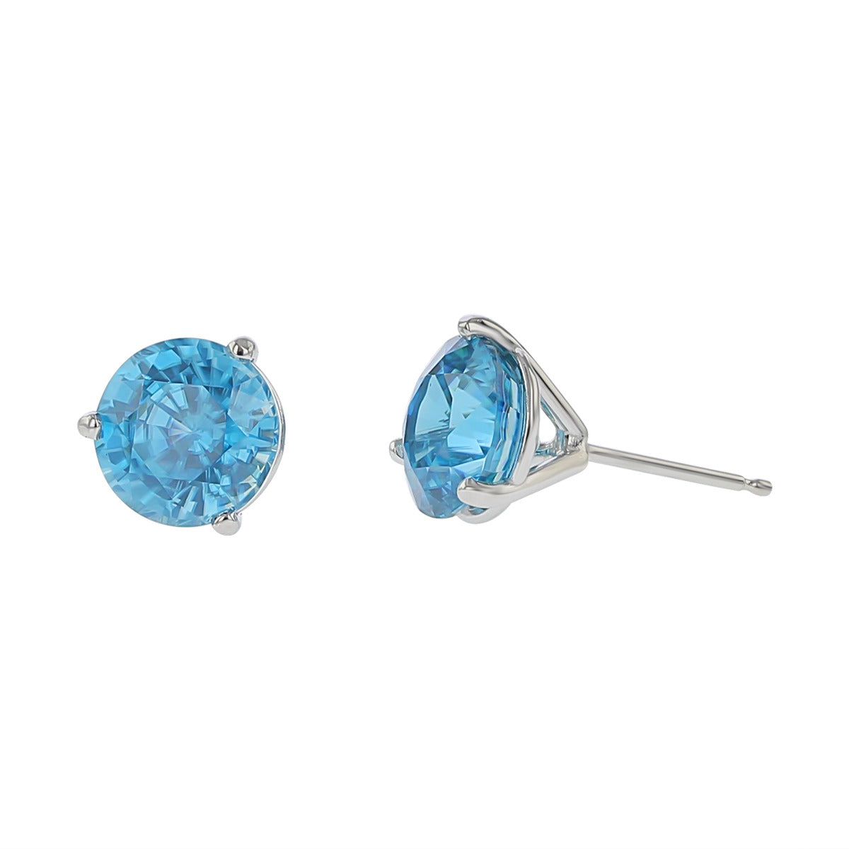 Oval Blue Zircon & Diamond Stud Post Earrings – Park City Jewelers