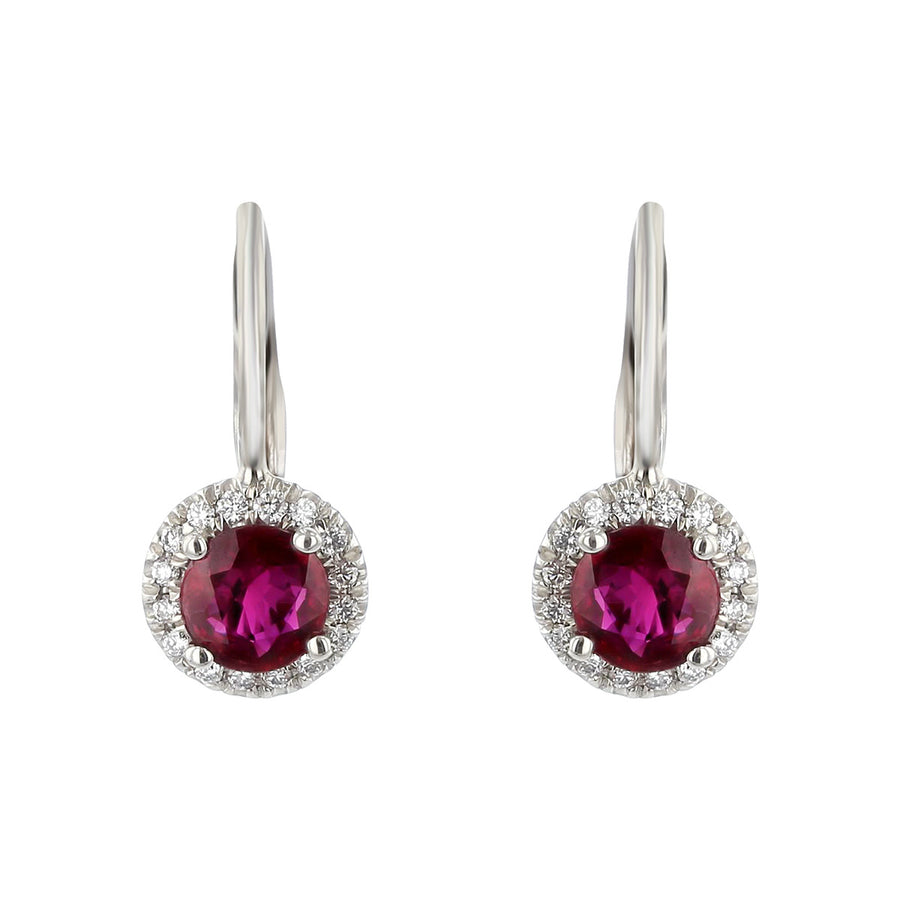 Ruby Halo Earrings