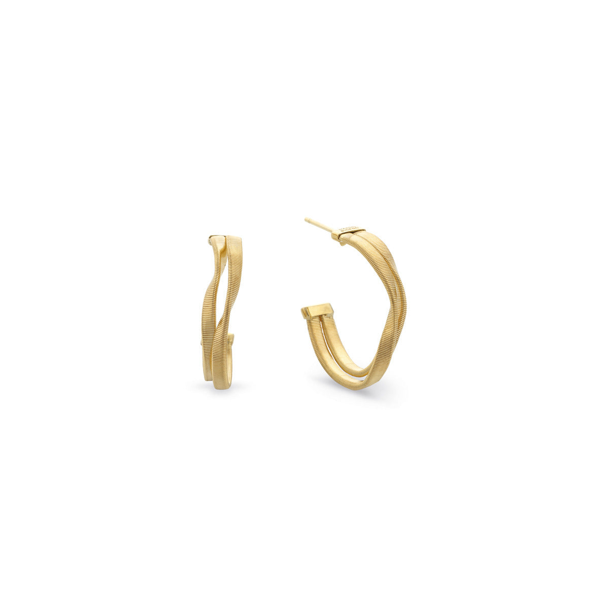 18K Yellow Gold Two Row Hoop Earrings | Sylvan\'s Jewelers
