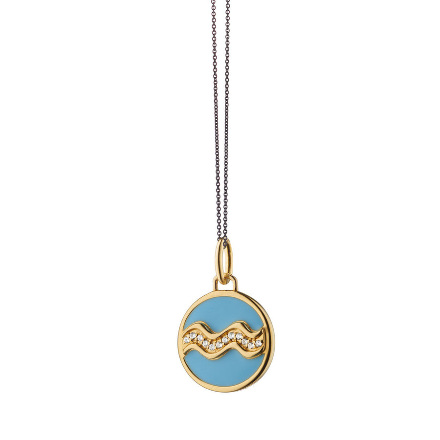 Mini Aquarius Enamel Vermeil Charm