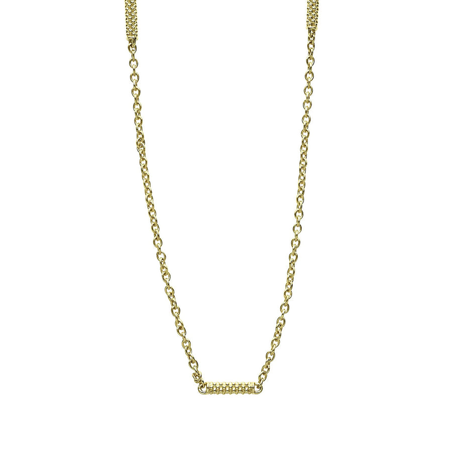 Superfine Caviar Station Chain Necklace