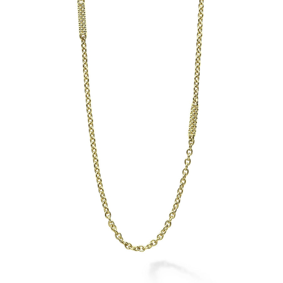 Superfine Caviar Station Chain Necklace