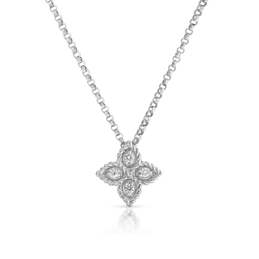 Small Princess Flower Diamond Pendant