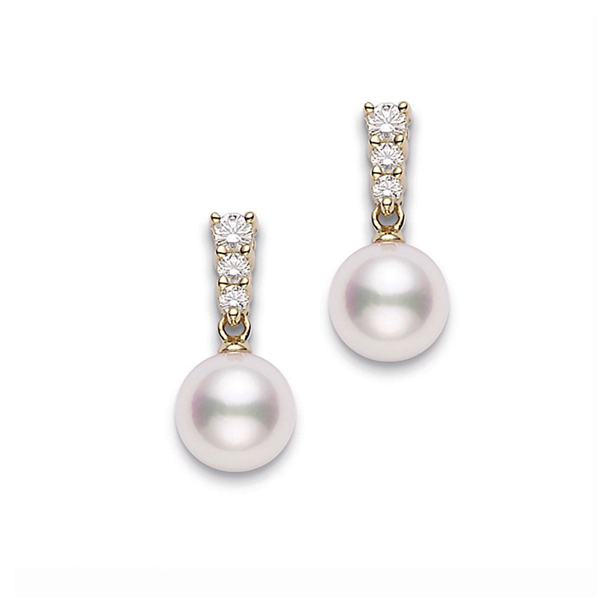 Akoya pearl earrings hot sale with diamonds