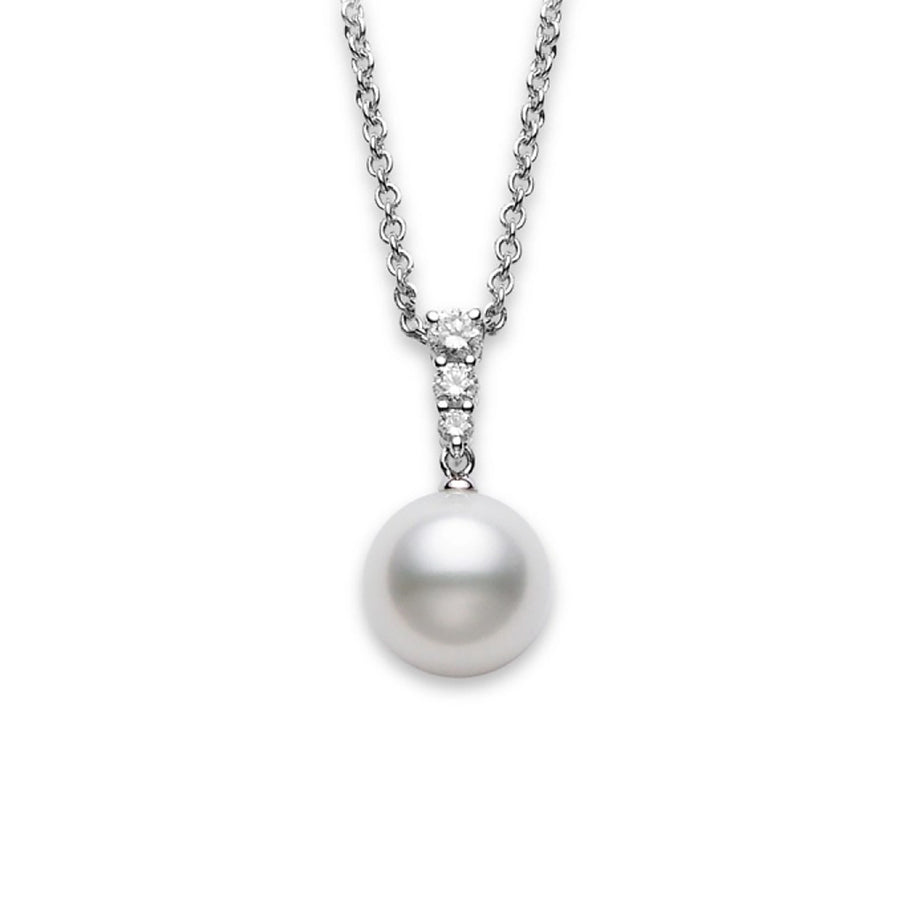 Morning Dew White South Sea Cultured Pearl Pendant in 18K White Gold