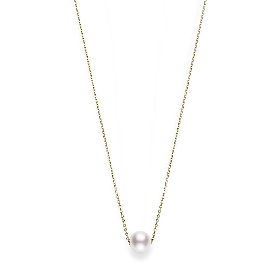 Akoya Single Pearl Pendant in 18K Yellow Gold