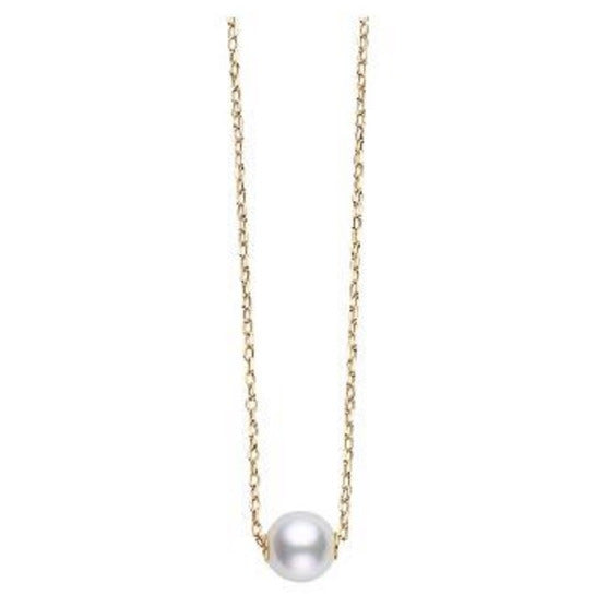 Akoya Single Pearl Pendant in 18K Yellow Gold
