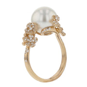 Cherry Blossom White South Sea Pearl Diamond Ring