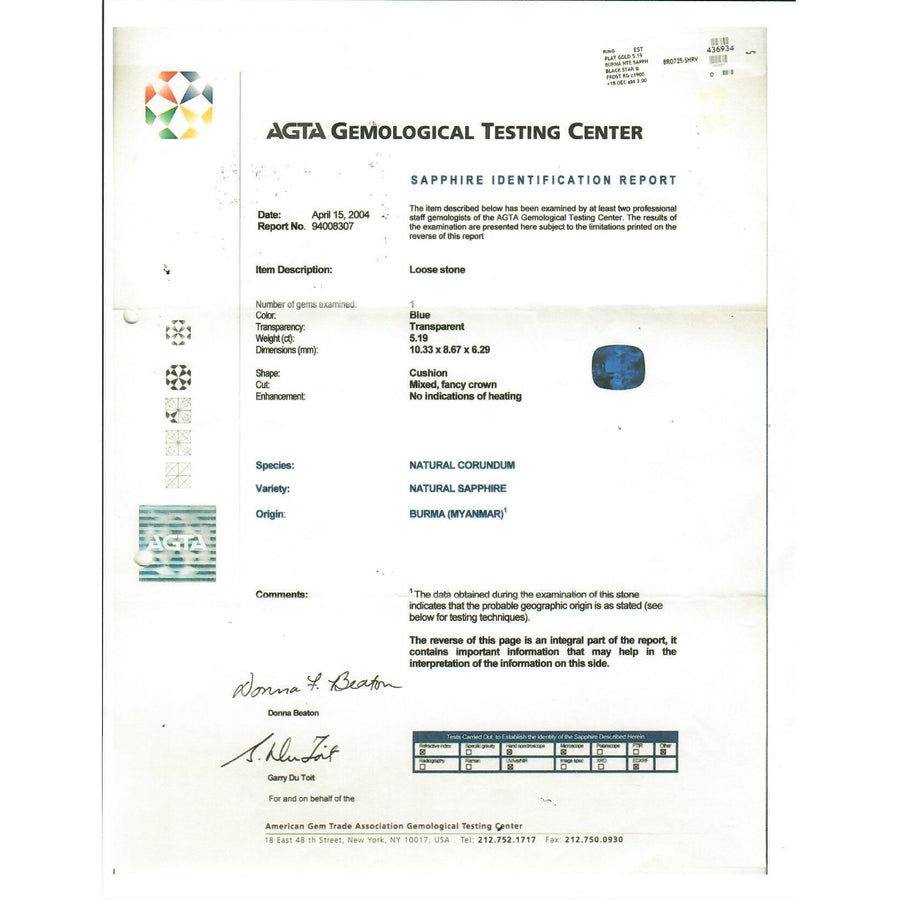 Black, Starr and Frost Sapphire and Diamond Ring