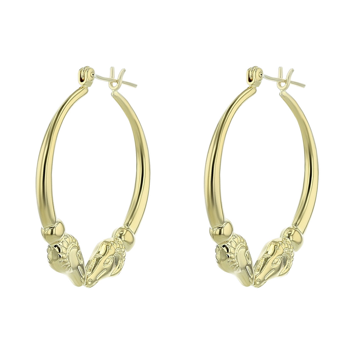 Kissing ram shop hoop earrings