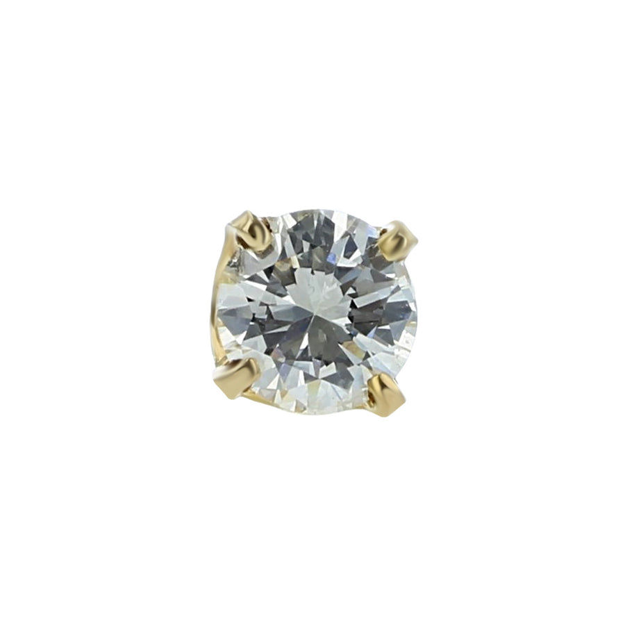 Single Yellow Gold Diamond Stud Earring