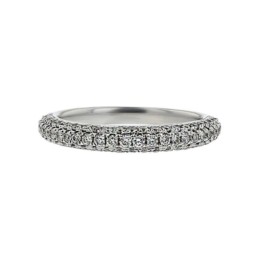Vera Wang 14K White Gold 3 Row Diamond Pave Band
