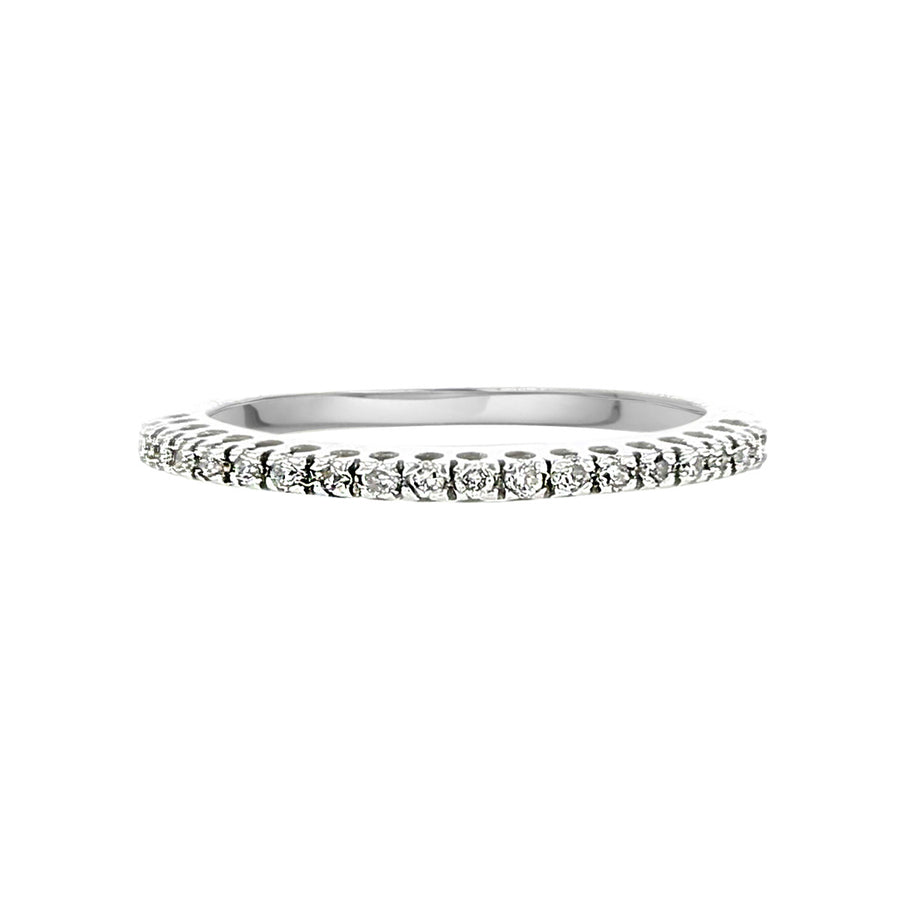 14K White Gold Full-Cut Diamond Wedding Band