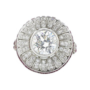 Platinum Diamond and Ruby Ballerina Ring