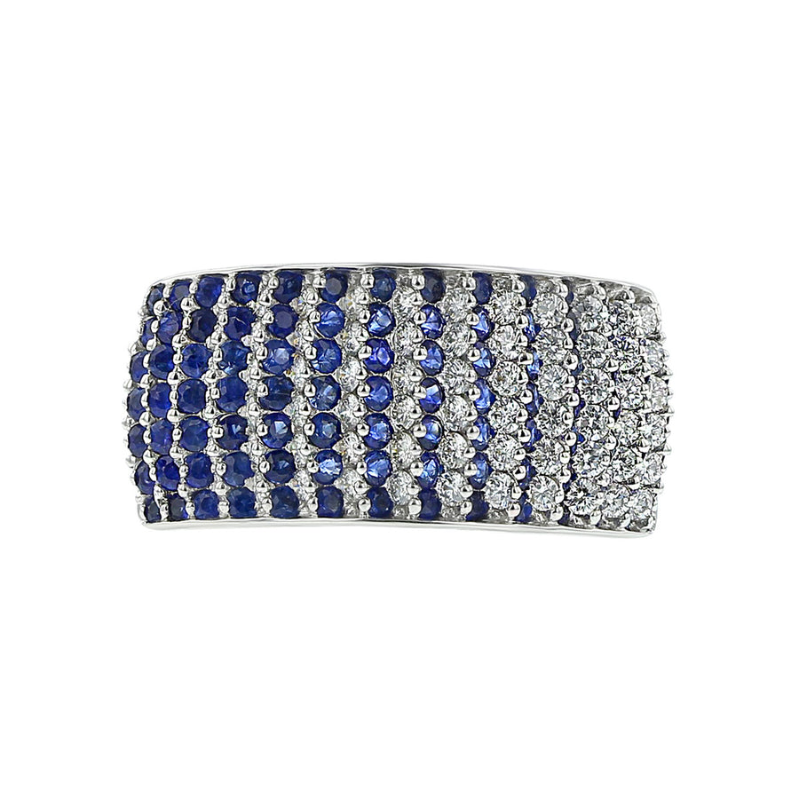 Miiori 18K White Gold Sapphire and Diamond Band Ring