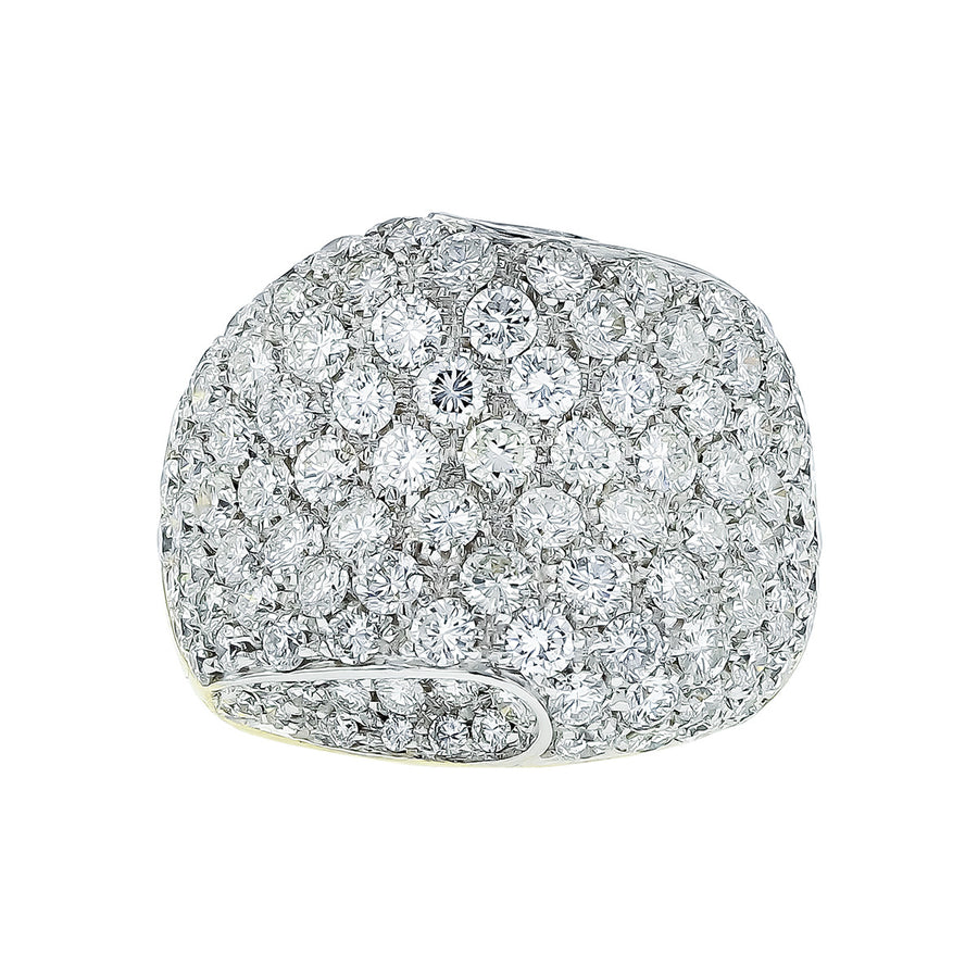 RCM 18K Gold Diamond Cluster Saddle Ring