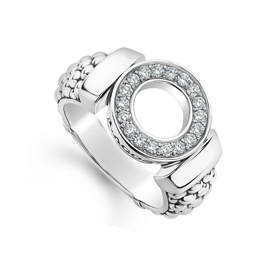 Diamond Circle Caviar Ring